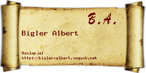 Bigler Albert névjegykártya