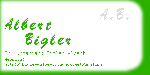 albert bigler business card